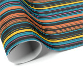 Zwarte blauwe strepen leuk cadeaupapier (Rol Hoek)
