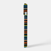 Zwarte blauwe strepen leuk iPhone 15 case (Linkerkant)