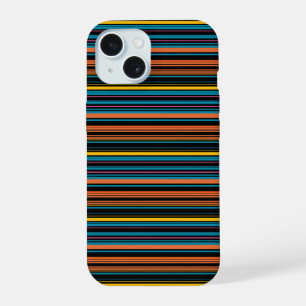 Zwarte blauwe strepen leuk iPhone 15 case