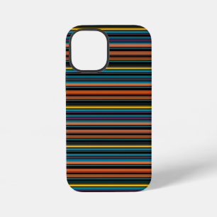 Zwarte blauwe strepen leuk iPhone 12 mini hoesje