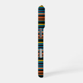 Zwarte blauwe strepen leuk iPhone hoesje (Rechterkant)