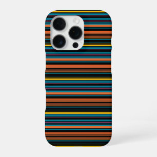 Zwarte blauwe strepen leuk iPhone 16 pro hoesje