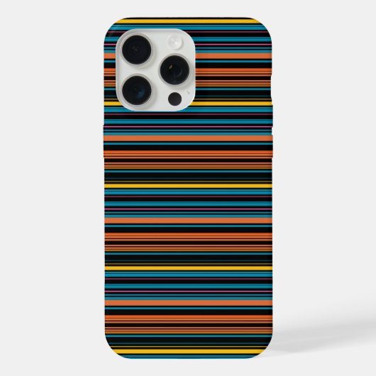 Zwarte blauwe strepen leuk iPhone hoesje (Achterkant)