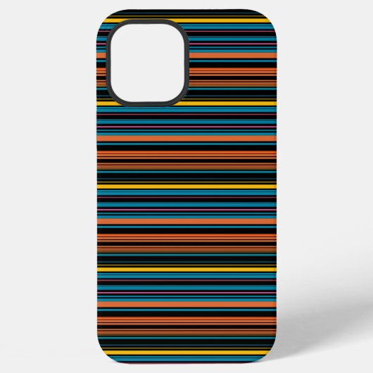 Zwarte blauwe strepen leuk iPhone hoesje (Achterkant)