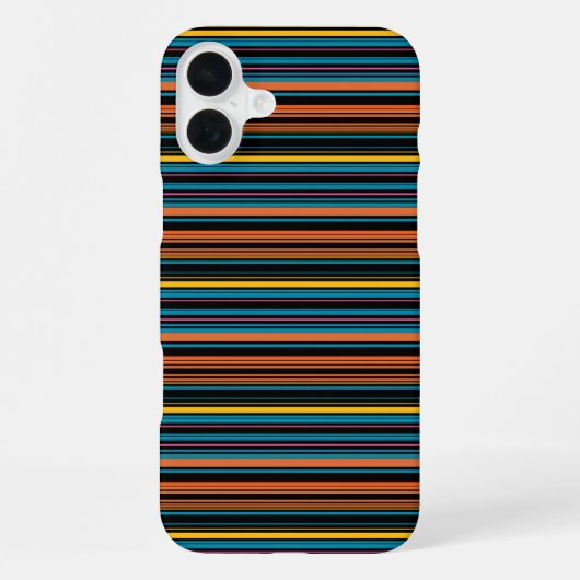Zwarte blauwe strepen leuk iPhone hoesje (Achterkant)