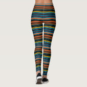 Zwarte blauwe strepen leuk leggings (Achterkant)