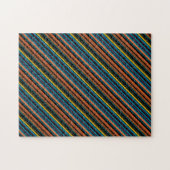 Zwarte blauwe strepen leuk legpuzzel (Horizontaal)