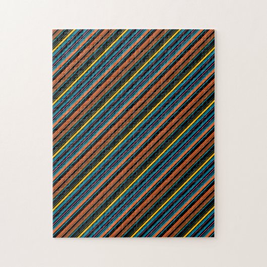 Zwarte blauwe strepen leuk legpuzzel (Verticaal)