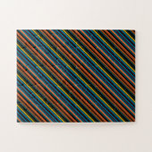 Zwarte blauwe strepen leuk legpuzzel (Horizontaal)