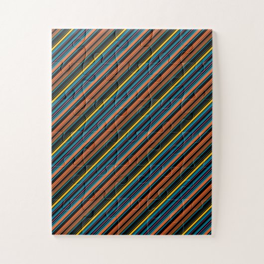 Zwarte blauwe strepen leuk legpuzzel (Verticaal)