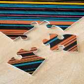 Zwarte blauwe strepen leuk legpuzzel (Zijkant)