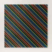 Zwarte blauwe strepen leuk legpuzzel (Horizontaal)