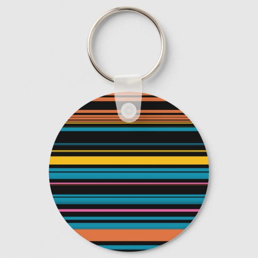 Zwarte blauwe strepen leuk sleutelhanger (Voorkant)