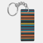Zwarte blauwe strepen leuk sleutelhanger (Voorkant Links)