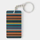 Zwarte blauwe strepen leuk sleutelhanger (achterkant)