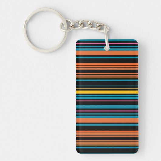 Zwarte blauwe strepen leuk sleutelhanger (Voorkant)