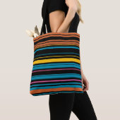Zwarte blauwe strepen leuk tote bag (Dichtbij)