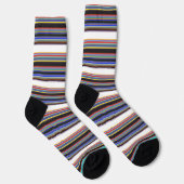 Zwarte blauwe strepen sokken (Rechts)
