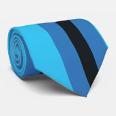 Zwarte blauwe strepen stropdas (Opgerold)
