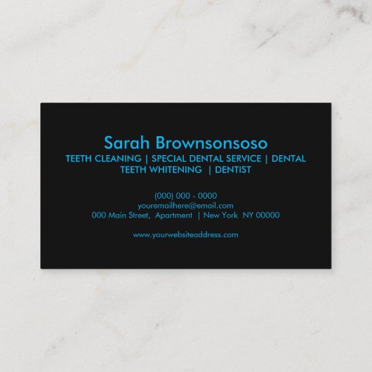 Zwarte blauwe twitsergids visitekaartje (Achterkant)