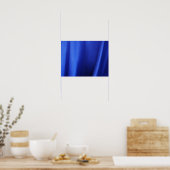 Zwarte Blauwe Zijde Abstract Poster (Keuken)