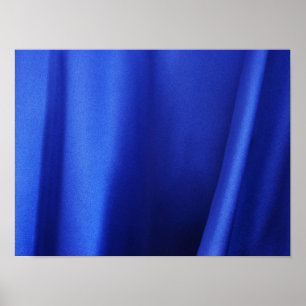 Zwarte Blauwe Zijde Abstract Poster