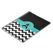 Zwarte Blauwgroen Chevron Notitieboek (Linkerzijde)