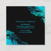 zwarte blauwgroen dolfijn vierkante visitekaartje (Achterkant)