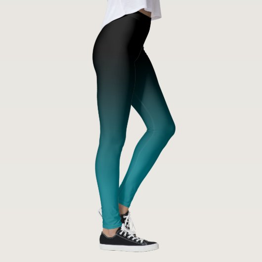 Zwarte Blauwgroen Ombre-Leggings Leggings (Rechts)