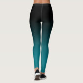 Zwarte Blauwgroen Ombre-Leggings Leggings (Achterkant)