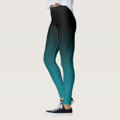 Zwarte Blauwgroen Ombre-Leggings Leggings (Links)