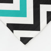 Zwarte Blauwgroen Stippen Chevron Monogram Blanket Fleece Deken (Hoek)