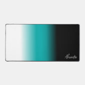 Zwarte Blauwgroen witte ombre - Aangepaste naam Bureaumat (Voorkant)