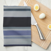 zwarte blauwpatroonstrips keukenhanddoek (Quarter Fold)