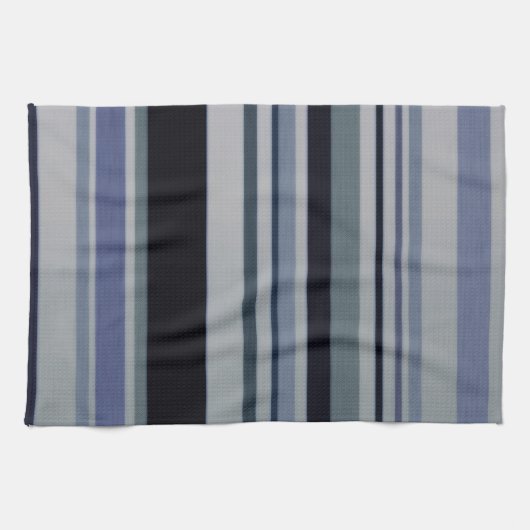 zwarte blauwpatroonstrips keukenhanddoek (Horizontaal)