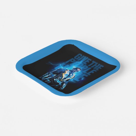 Zwarte bliksem - geef de mensen hoop papieren bordje (Gebogen)