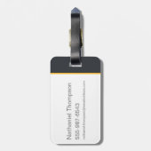 Zwarte bliksemillustratie bagagelabel (Achterkant verticaal)