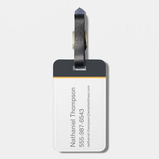 Zwarte bliksemillustratie bagagelabel (Achterkant verticaal)