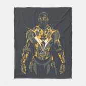 Zwarte bliksemillustratie fleece deken (Voorkant)