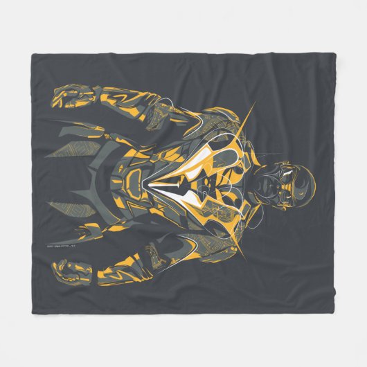 Zwarte bliksemillustratie fleece deken (Voorkant (Horizontaal))