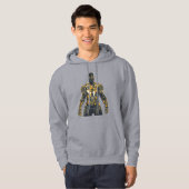 Zwarte bliksemillustratie hoodie (Voorkant volledig)