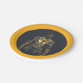 Zwarte bliksemillustratie papieren bordje (Gekanteld)