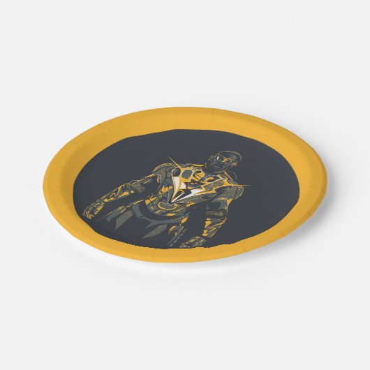 Zwarte bliksemillustratie papieren bordje (Gekanteld)