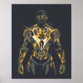 Zwarte bliksemillustratie poster (Voorkant)