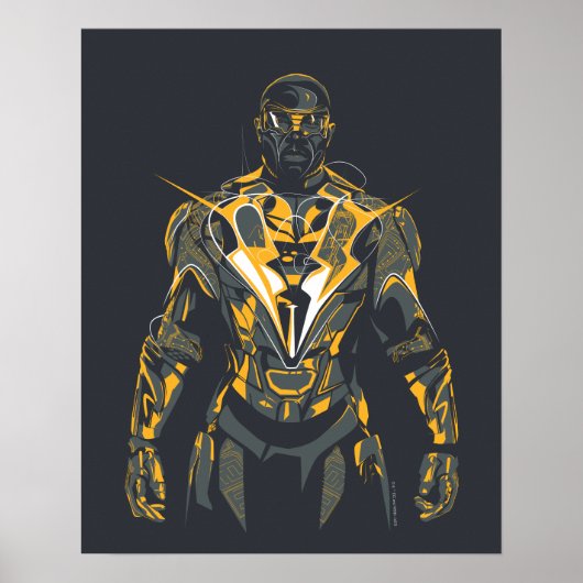 Zwarte bliksemillustratie poster (Voorkant)