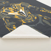 Zwarte bliksemillustratie sherpa deken (3/4)