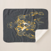 Zwarte bliksemillustratie sherpa deken (Voorkant (horizontaal))