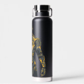 Zwarte bliksemillustratie waterfles (Achterkant)