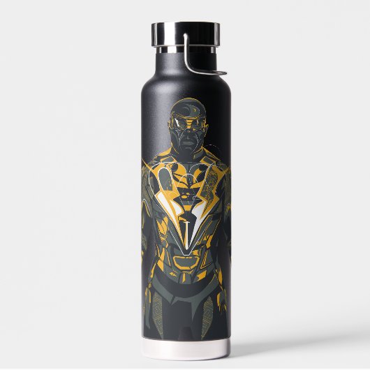 Zwarte bliksemillustratie waterfles (Links)