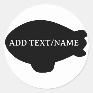 Zwarte Blimp Ballon in Blue Sky Custom Sticker